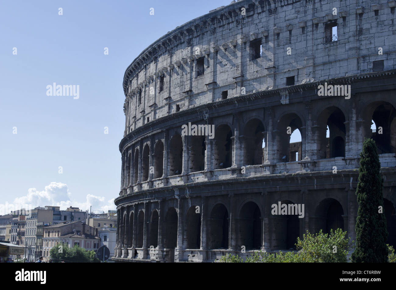 Das Kolosseum oder Kolosseum, auch bekannt als das flavische Amphitheater, Rom, Italien Stockfoto