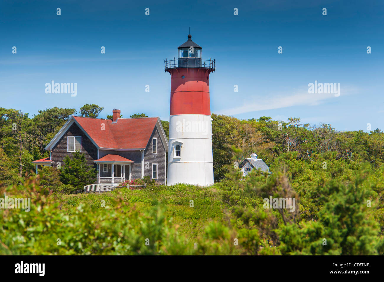 Nauset Leuchtturm in Eastham, Cape Cod, Massachusetts, USA Stockfoto