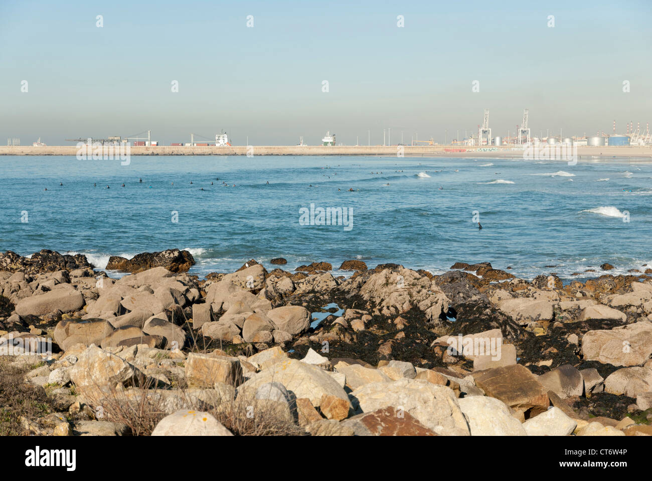 Atlantischen Ozean in der Nähe von Castel Castelo Queijo - Porto Portugal Stockfoto