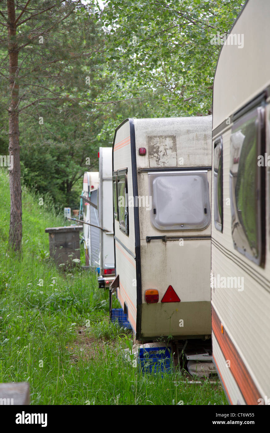 Camping Valle De Pineta; Ordesa Park; Spanien Stockfoto
