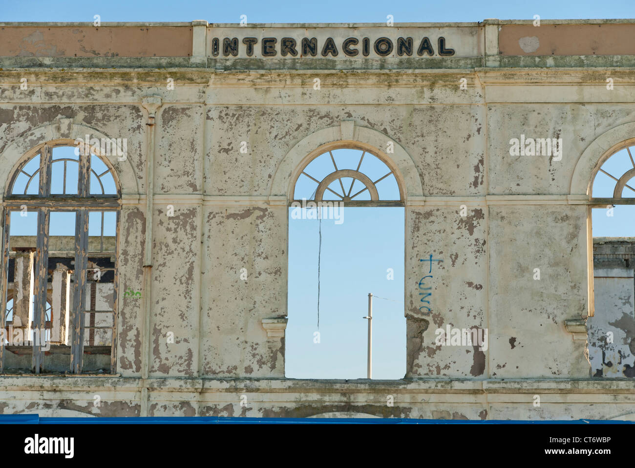 Isolierte alte Anzeige dekadenten Gebäude Foz Douro atlantischen Ozeanküste, Porto, Portugal Stockfoto