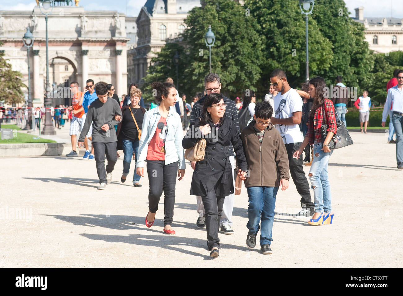 Paris, Frankreich - Familie im Urlaub. Stockfoto
