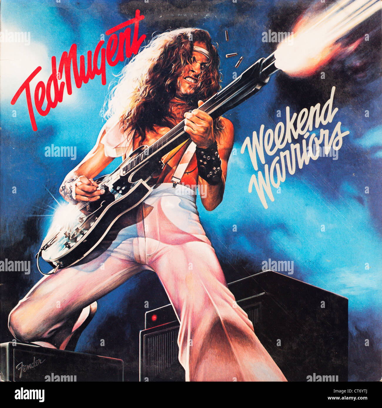 Wochenend-Krieger Vinyl Record Album-Cover aus dem amerikanischen Gitarristen Ted Nugent. Nur zur redaktionellen Verwendung. Kommerzielle Nutzung verboten Stockfoto