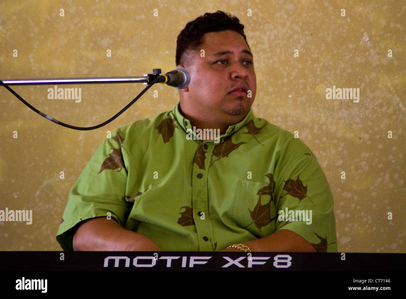 Tuahine Truppe Musiker von University of Hawaii, führt am Smithsonian Folklife Festival 2012. Stockfoto