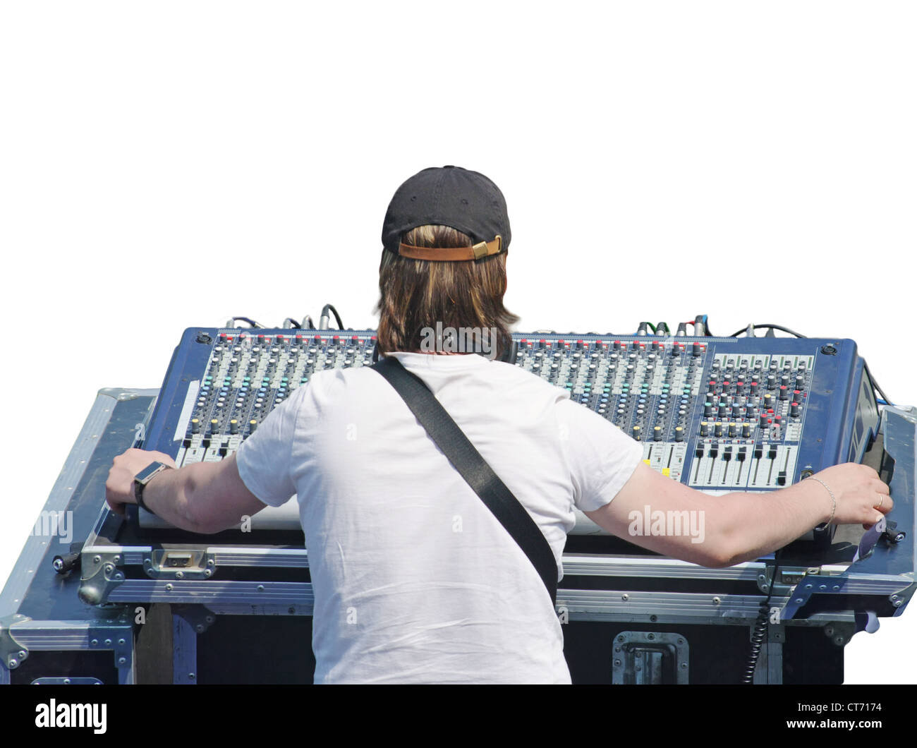Sound-Techniker arbeiten in TV/Radio. Sound-Control unit Stockfoto