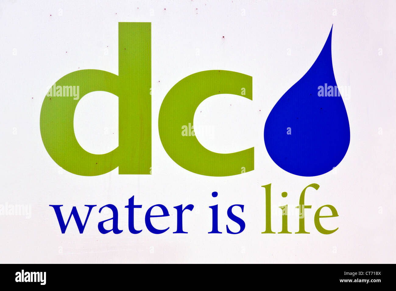 Washington, DC - Logo "dc-Wasser ist Leben". Stockfoto