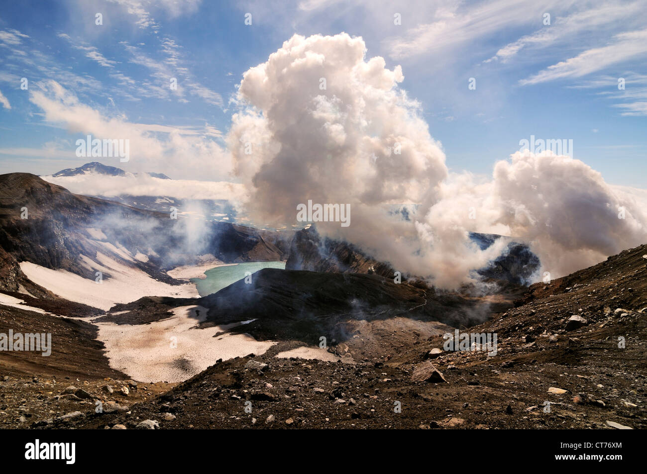 Gorely Vulkan caldera Stockfoto