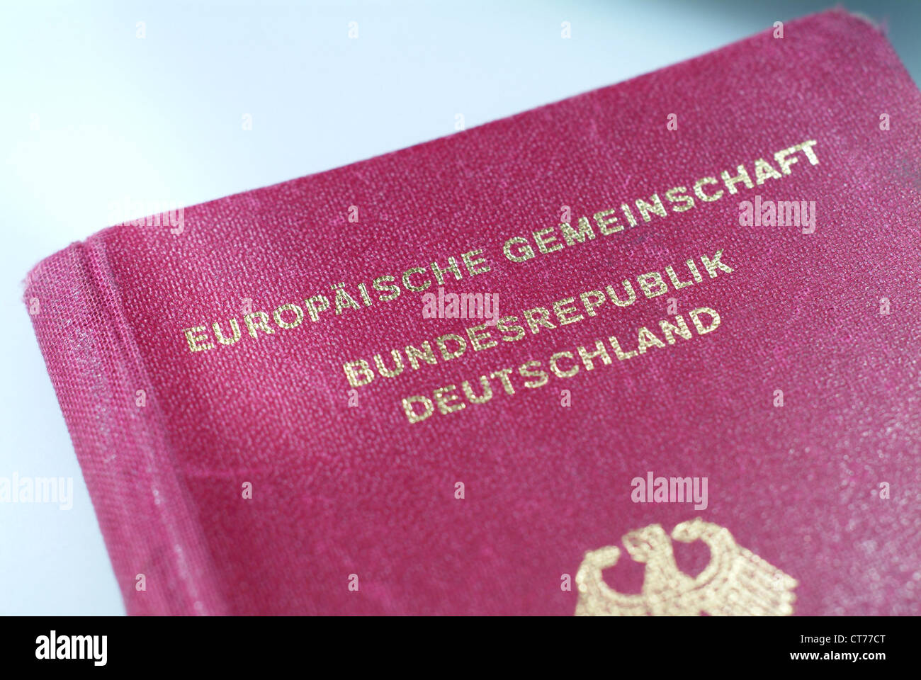 Details der einen deutschen EU-Reisepass Stockfoto