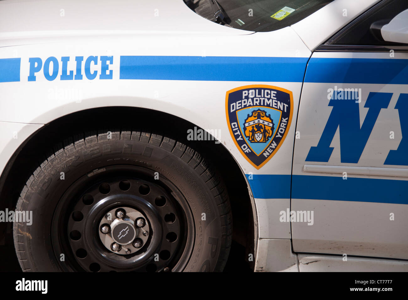 New York City Polizei Auto Detail. Stockfoto