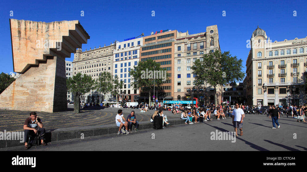 Spanien, Katalonien, Barcelona, Placa de Catalunya, Stockfoto