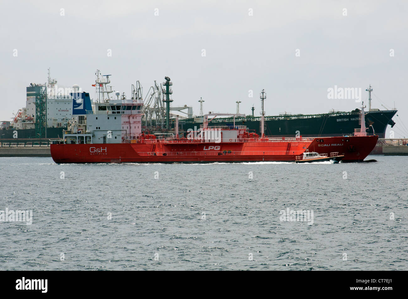 Scali Reali ein LPG-Tanker Abfahrt Hafen von Cartagena Südspanien Stockfoto