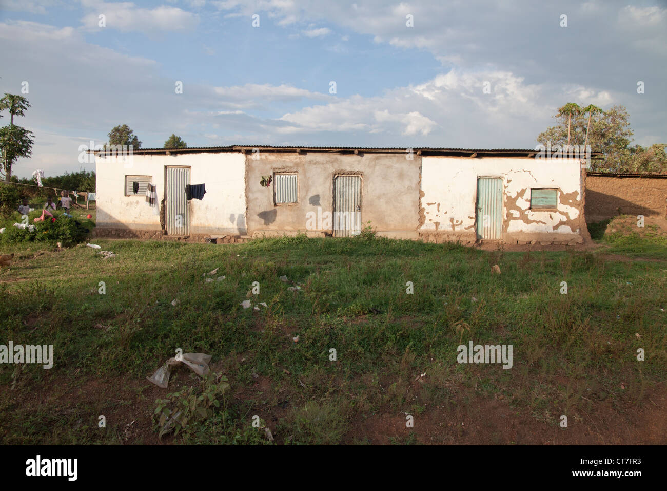 Afrikanische Lehmhütten in Migori, West-Kenia, Afrika. Stockfoto