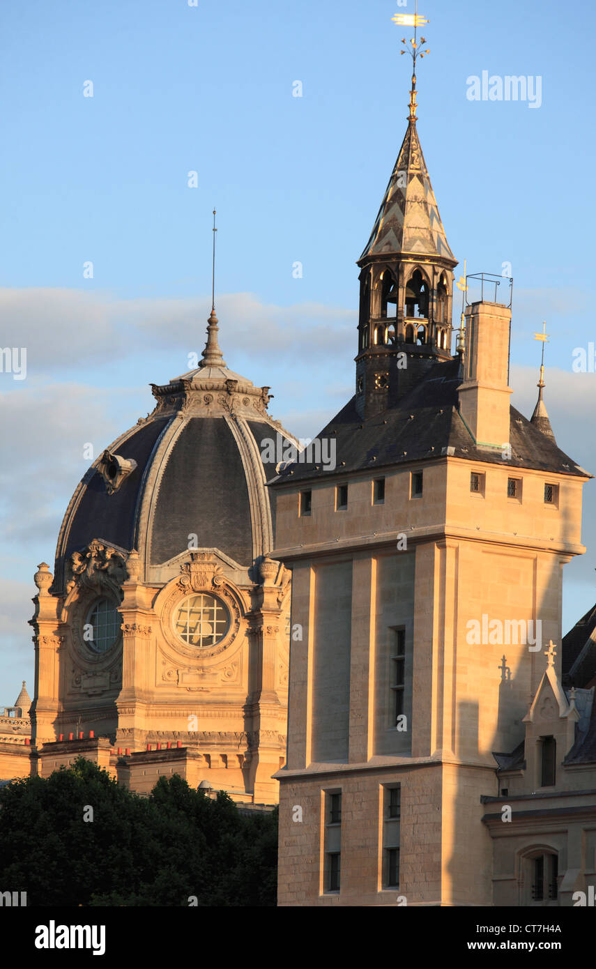 Frankreich, Paris, Ile De La Cité, Tour de l ' Horloge, Hôtel Dieu, Stockfoto