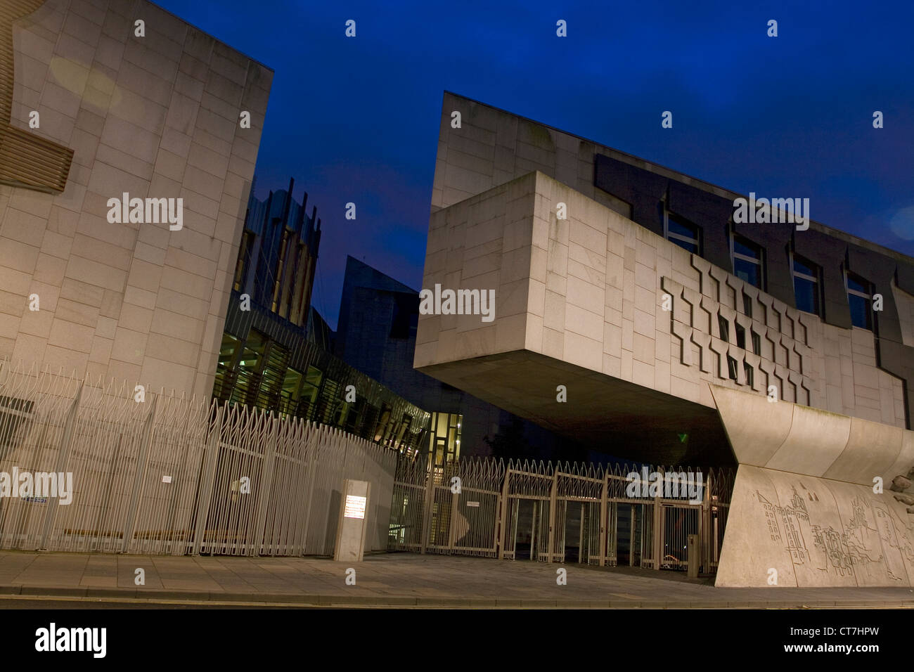 schottische Parlamentsgebäude, Holyrood Straße Stockfoto