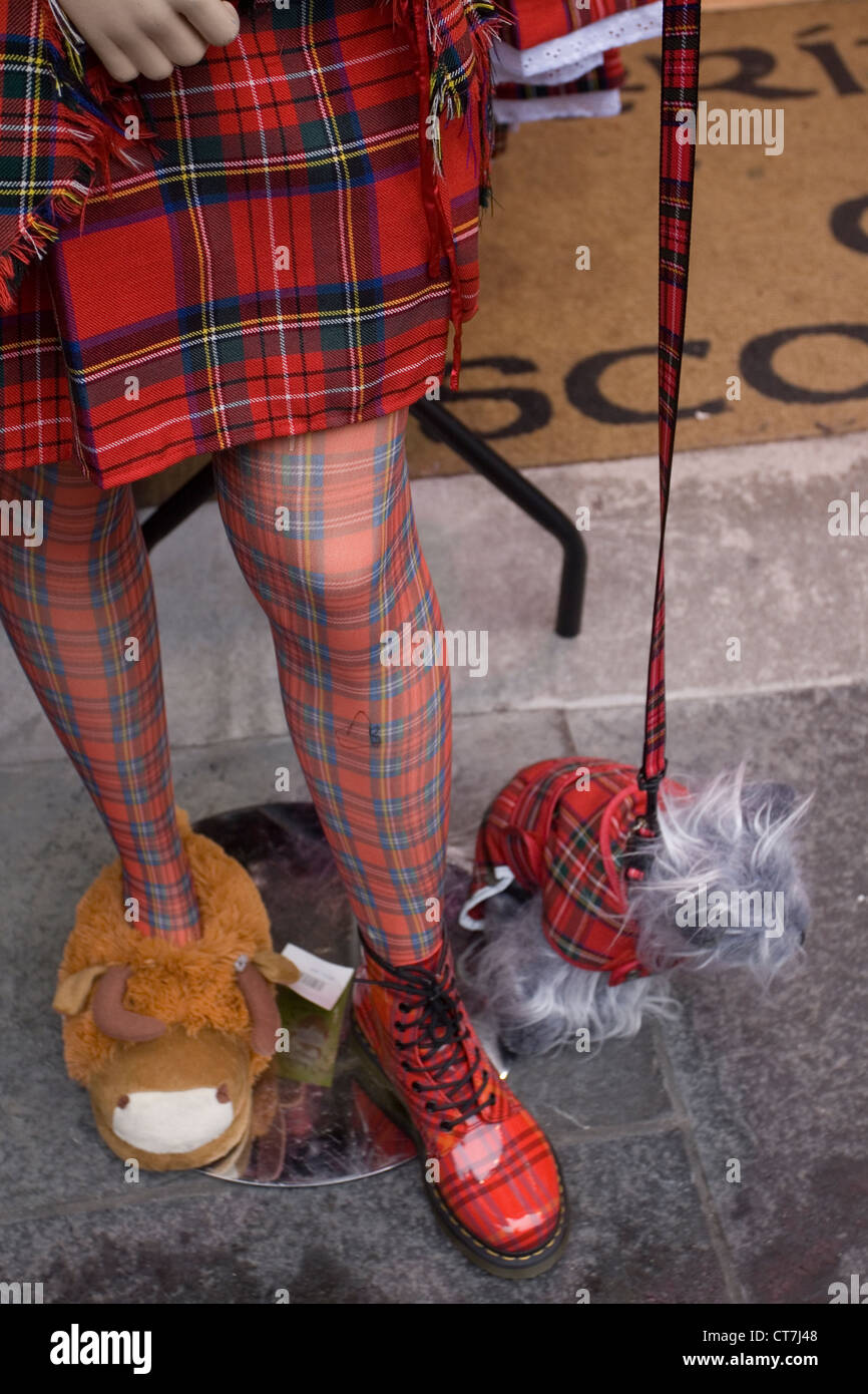 Tartan Souvenirs, High street Stockfoto