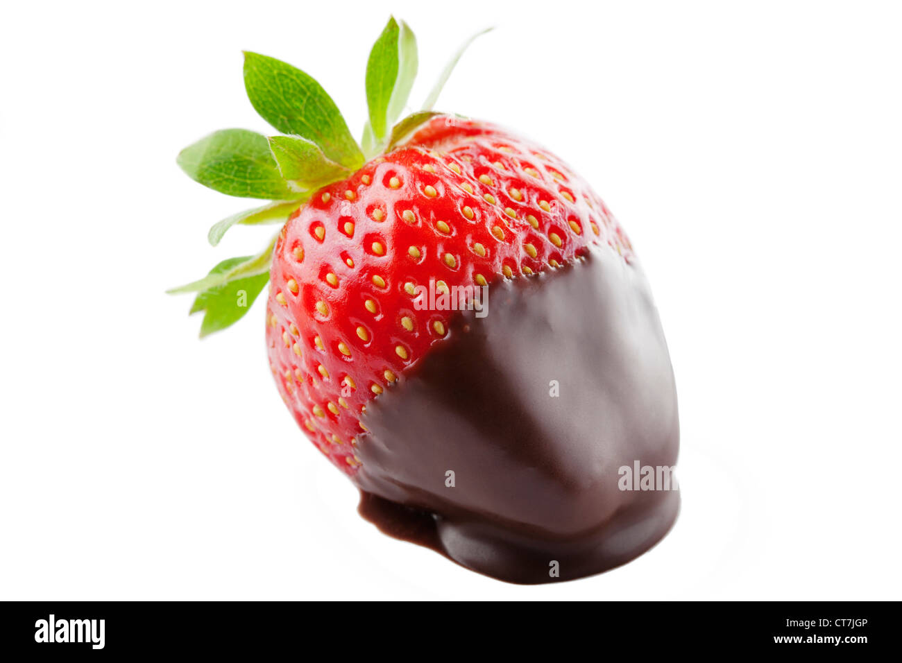 Erdbeeren in Schokolade getaucht Stockfoto