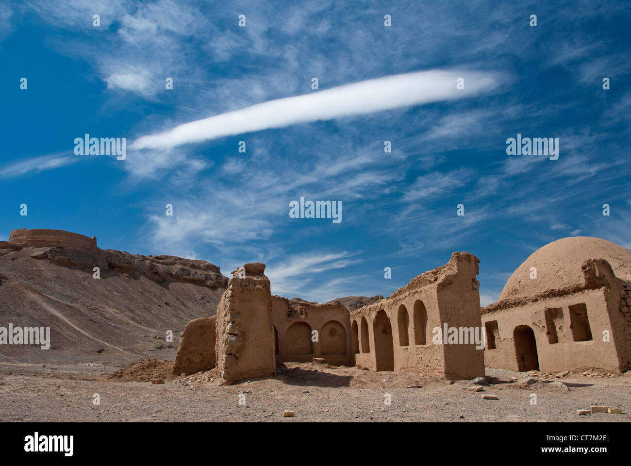 Blick von der zoroastrischen Tower of Silence in Yazd, Iran Stockfoto