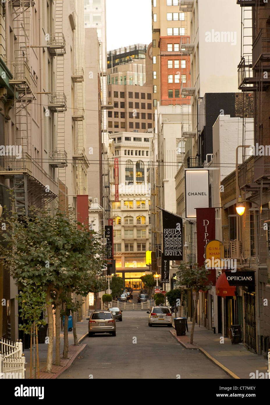 Maiden Lane in San Francisco, Kalifornien, USA. Stockfoto