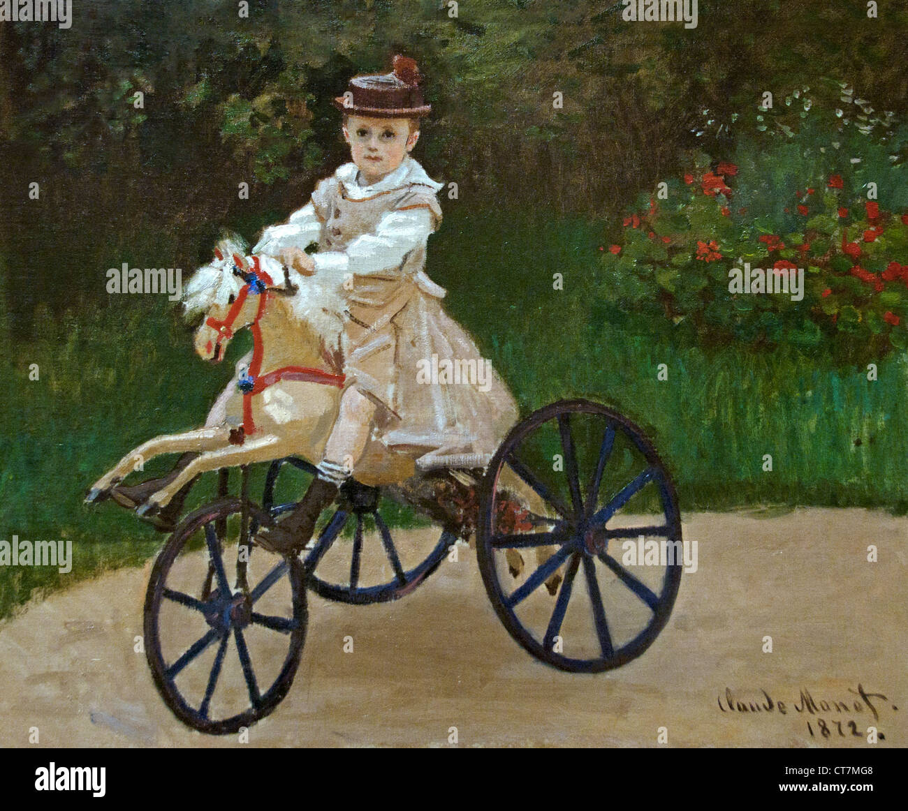 Jean Monet (1867 – 1913) auf seinem Hobby Horse 1872 Claude Monet 1840-1926 Frankreich Französisch Stockfoto