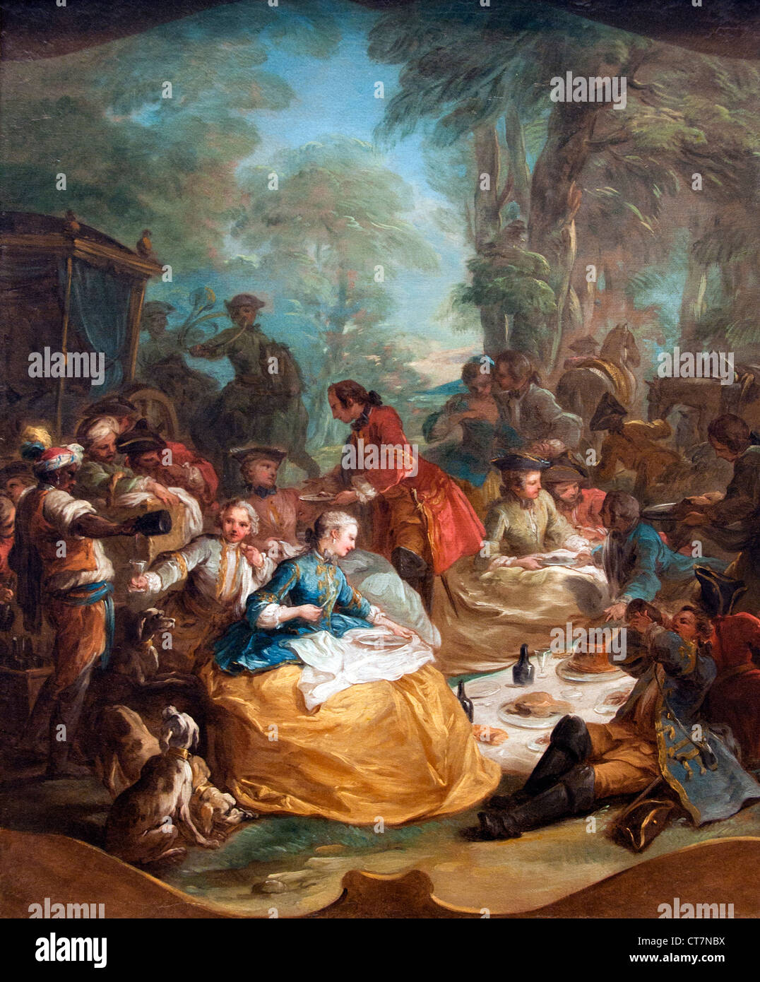 Das Picknick nach der Jagd 1713 Carle Charles Andre Vanloo Frankreich Französisch Stockfoto