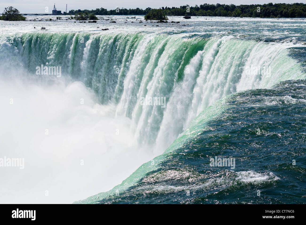 Nahaufnahme der Hufeisenfälle von der kanadischen Seite, Niagara Falls, Ontario, Kanada Stockfoto