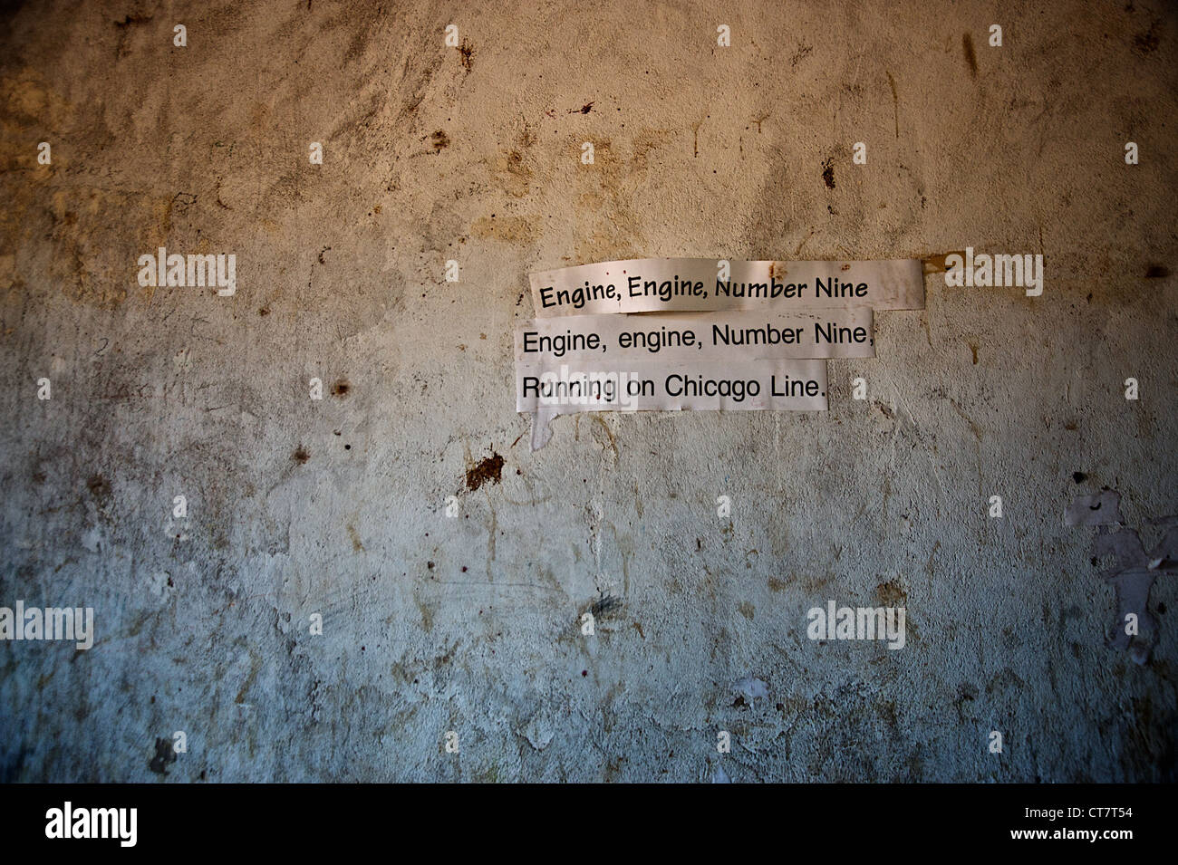 Texte an der Wand in Samburu, Afrika. Stockfoto