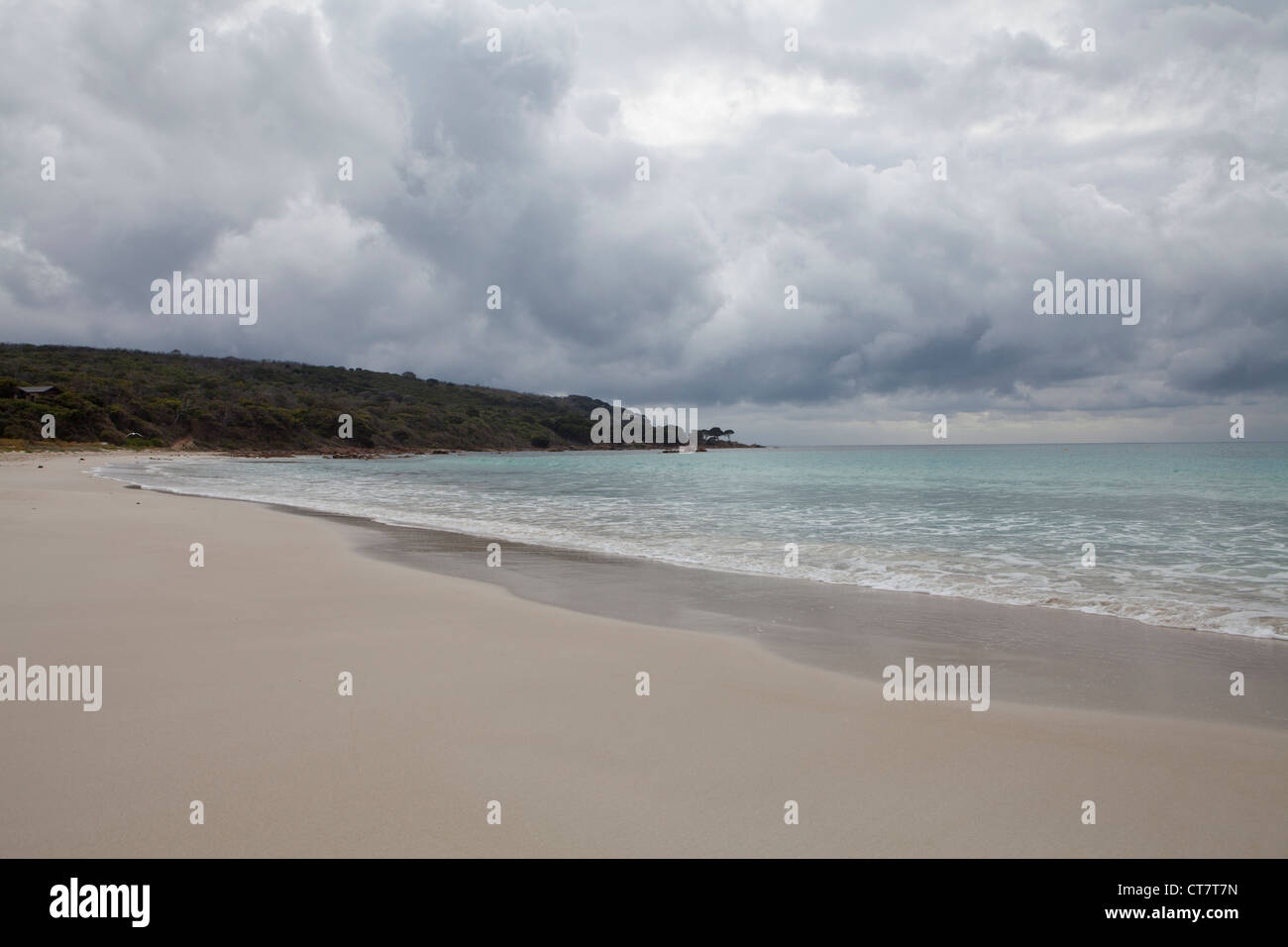 Gewitterhimmel im Bunker Bay in Western Australia Stockfoto