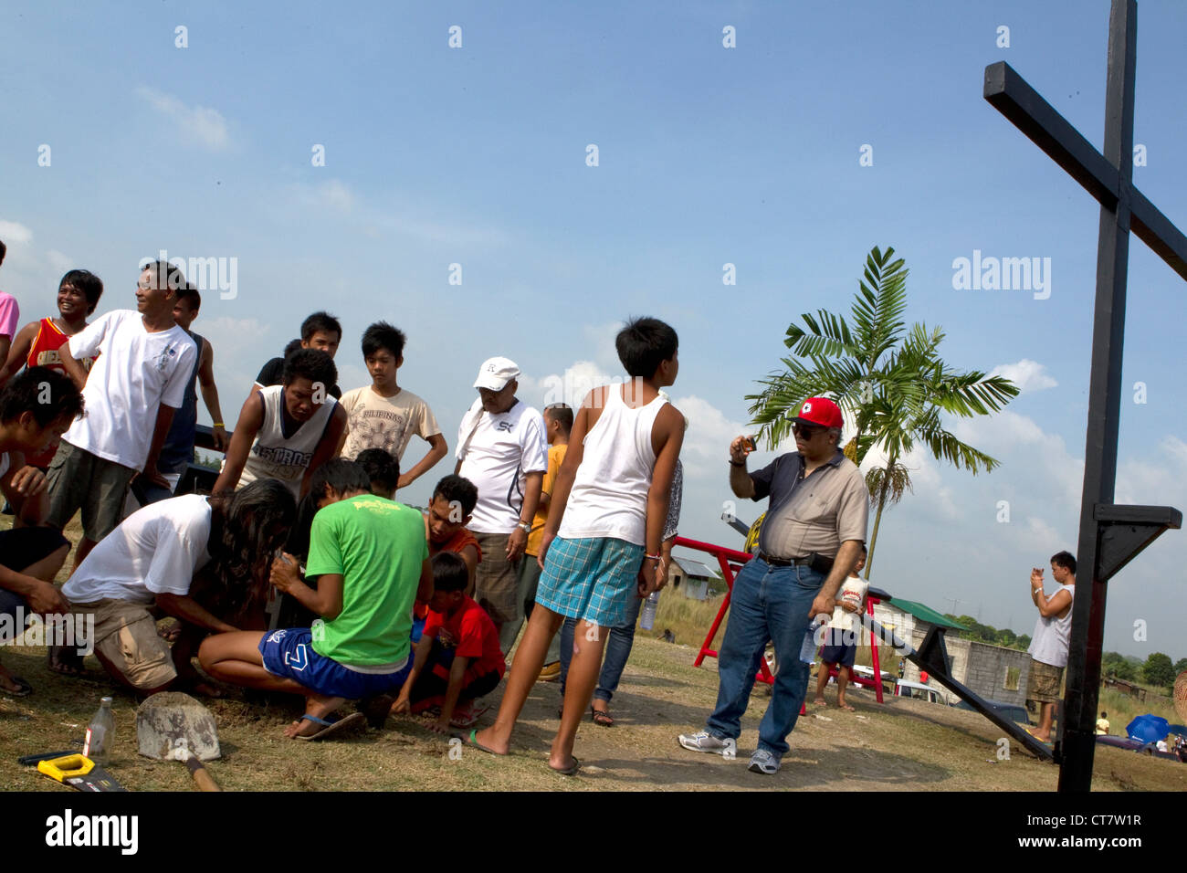 Heilige Woche Vorbereitungen, San Fernando City; Pampanga, Philippinen Stockfoto