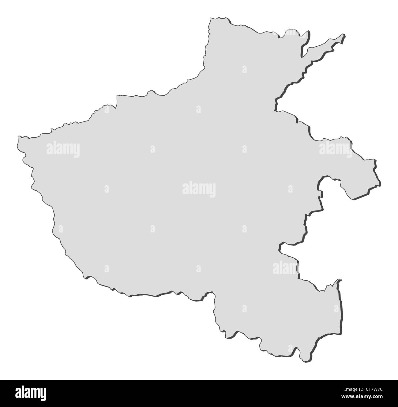 Karte von Henan, eine Provinz von China. Stockfoto