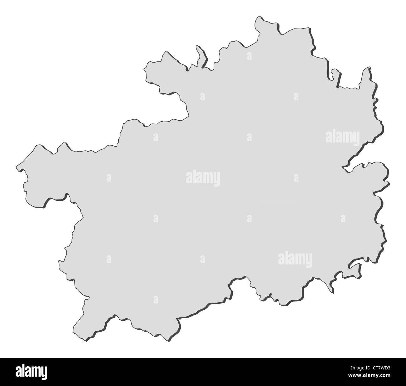 Karte von Guizhou, eine Provinz von China. Stockfoto