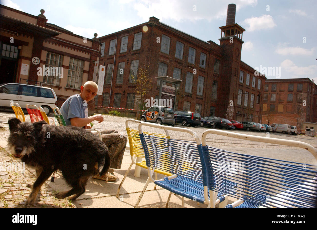 Leipzig, kommerziellen und künstlerischen Zentrum alte Cotton Mill Plagwitz Stockfoto