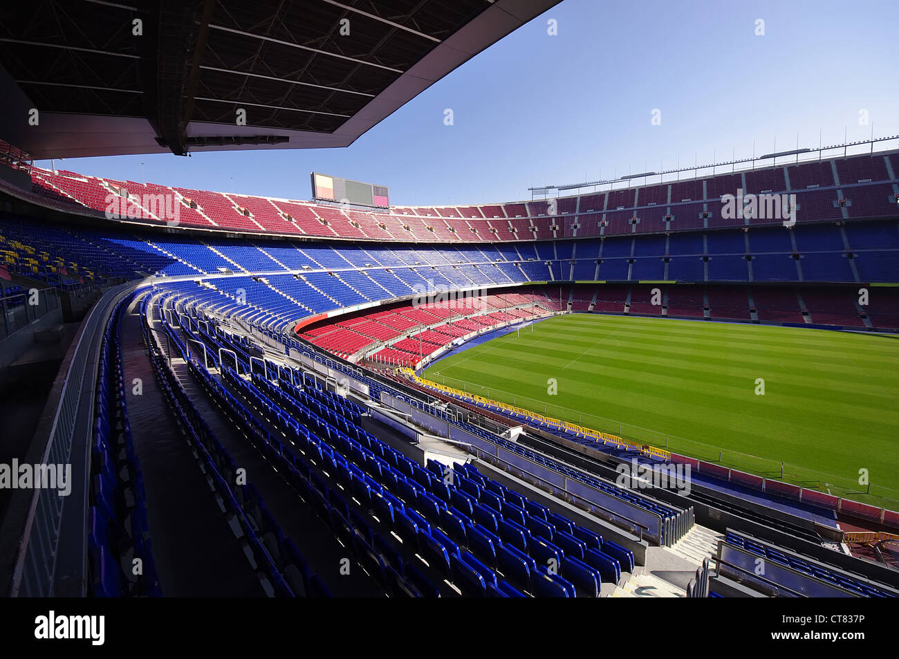 weiten Blick über Fußball-Stadion des FC Barcelona (Nou Camp) Stockfoto