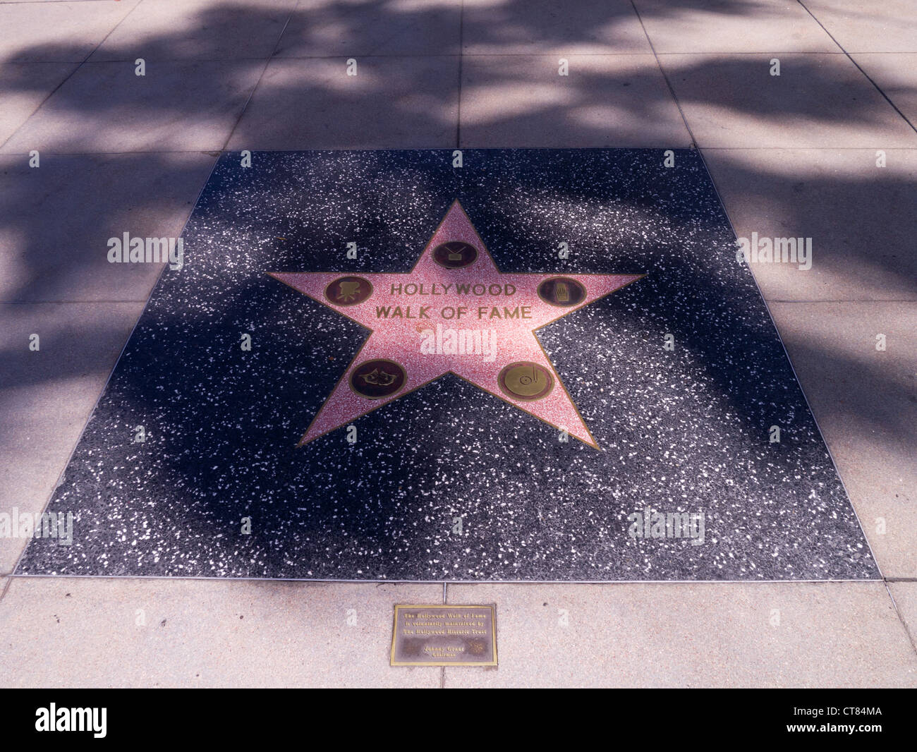 Hollywood walk of Fame Stern auf dem Hollywood Boulevard, Los Angeles. Stockfoto