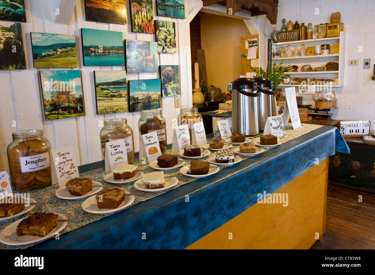 Teestube auf der Estancia Harberton Stockfoto