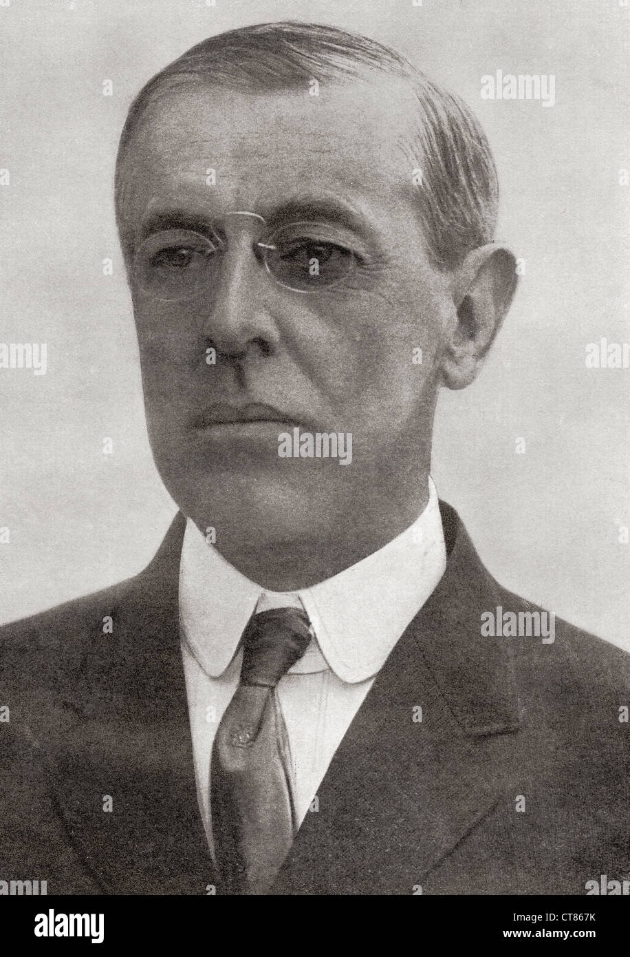 Thomas Woodrow Wilson, 1856-1924. 28. Präsident der Vereinigten Staaten von Amerika. Aus dem Jahr 1918 illustriert. Stockfoto
