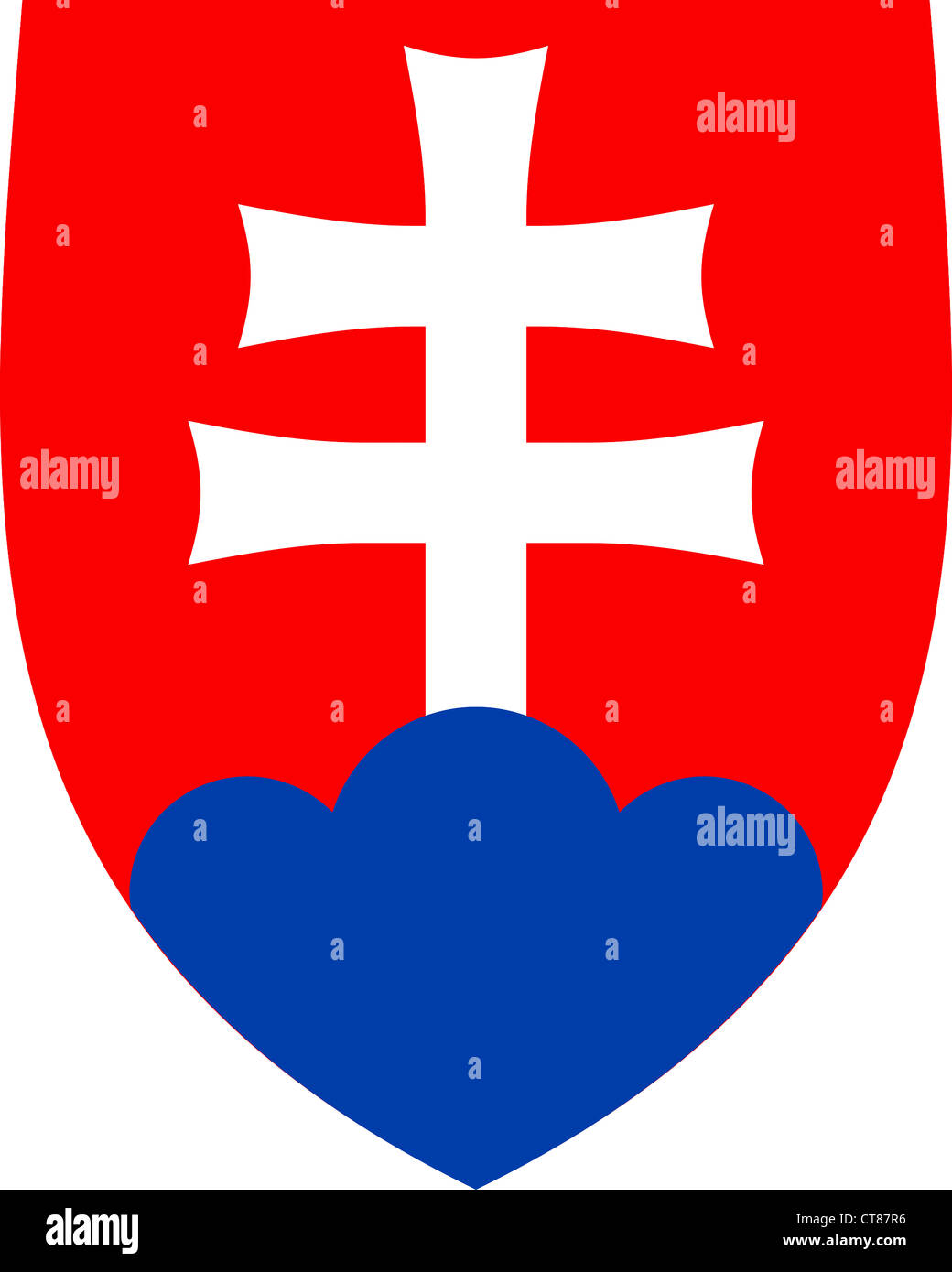Wappen der Slowakischen Republik. Stockfoto