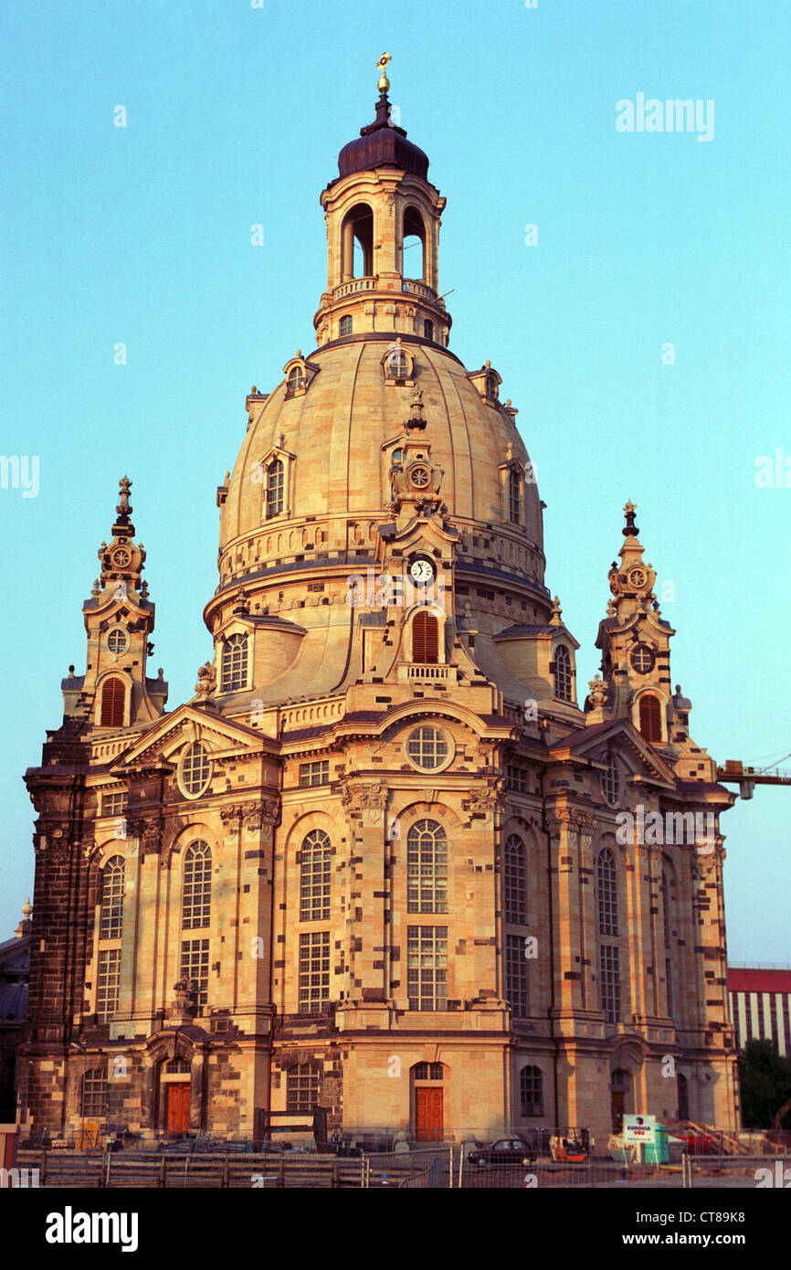 Die wieder aufgebaute Frauenkirche Dresden Stockfoto