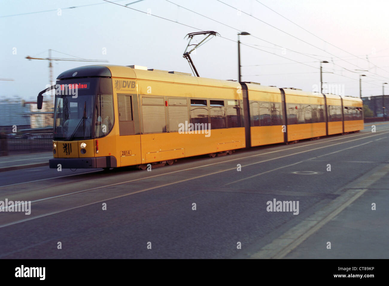 Dresden, angetrieben Straßenbahn Dresden Transport Stockfoto