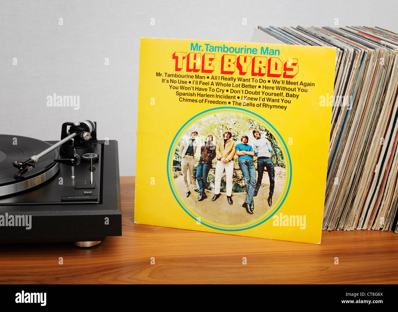 Mr. Tambourine Man ist das Debütalbum der amerikanischen Folk-Rock Band The Byrds. Stockfoto