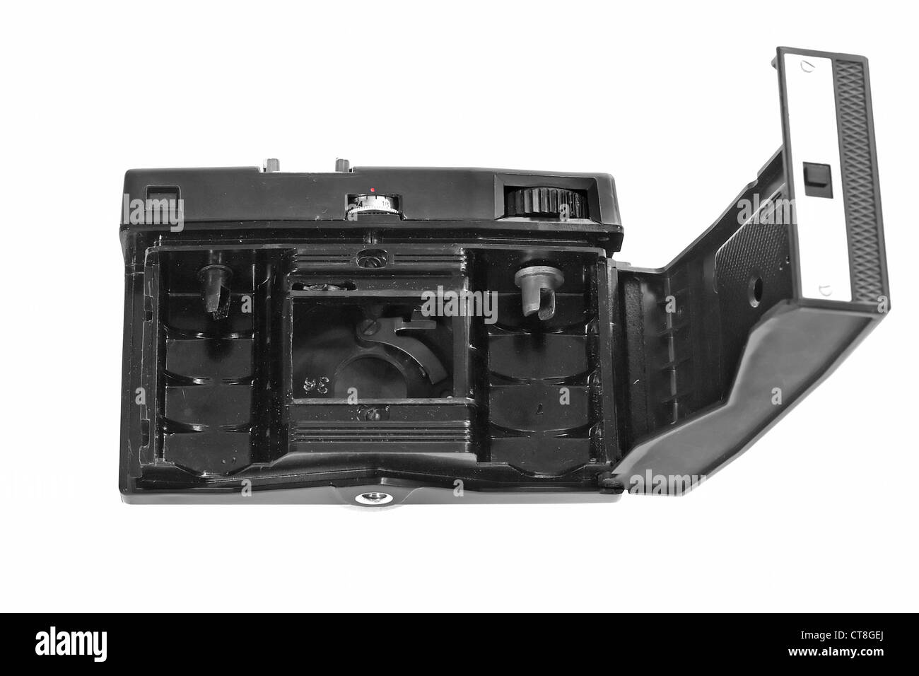 Alte analoge Kamera Foto auf dem weißen Hintergrund Stockfoto