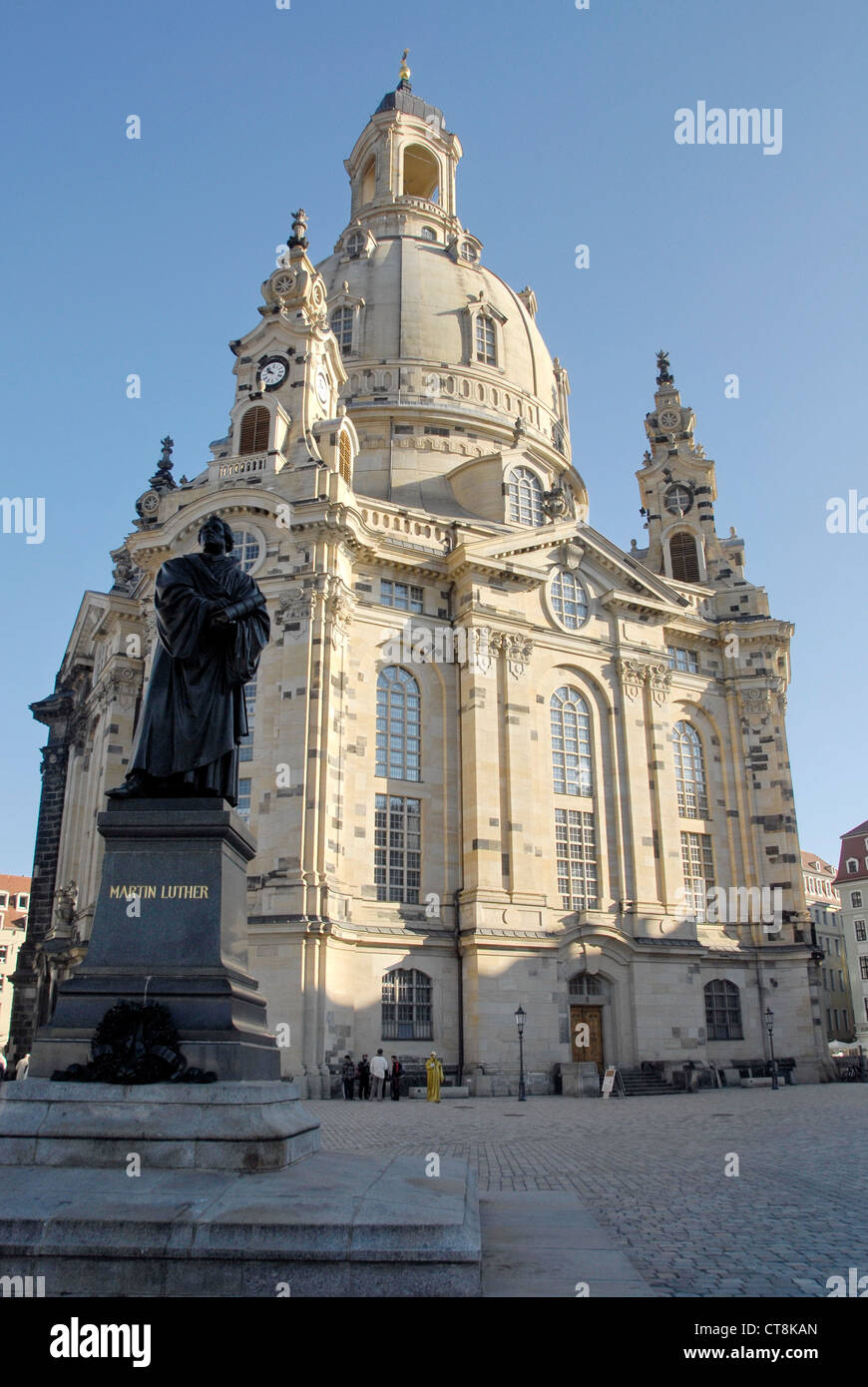 Die Dresdner Frauenkirche (Liebfrauenkirche) ist eine evangelisch-lutherische Kirche in Dresden Stockfoto