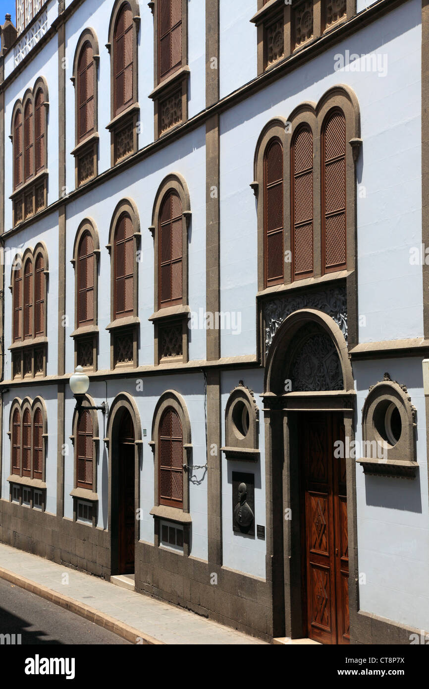 Spanien, Kanarische Inseln, Gran Canaria, Las Palmas, Triana, Straßenszene, typische Architektur, Stockfoto