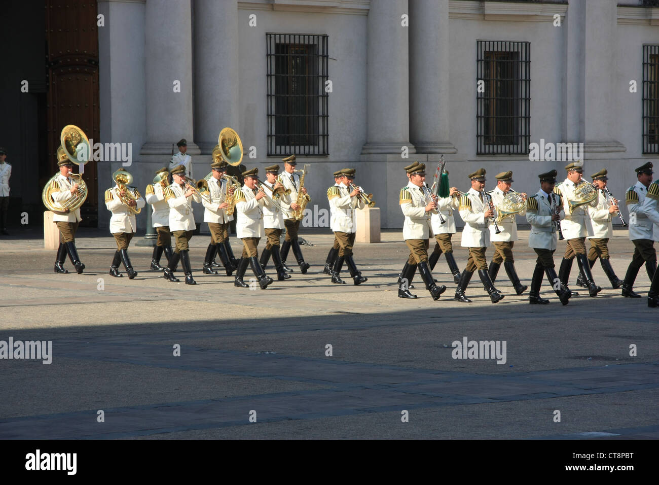 Changing of the Guard im Moneda Palace, Santiago, Chile Stockfoto