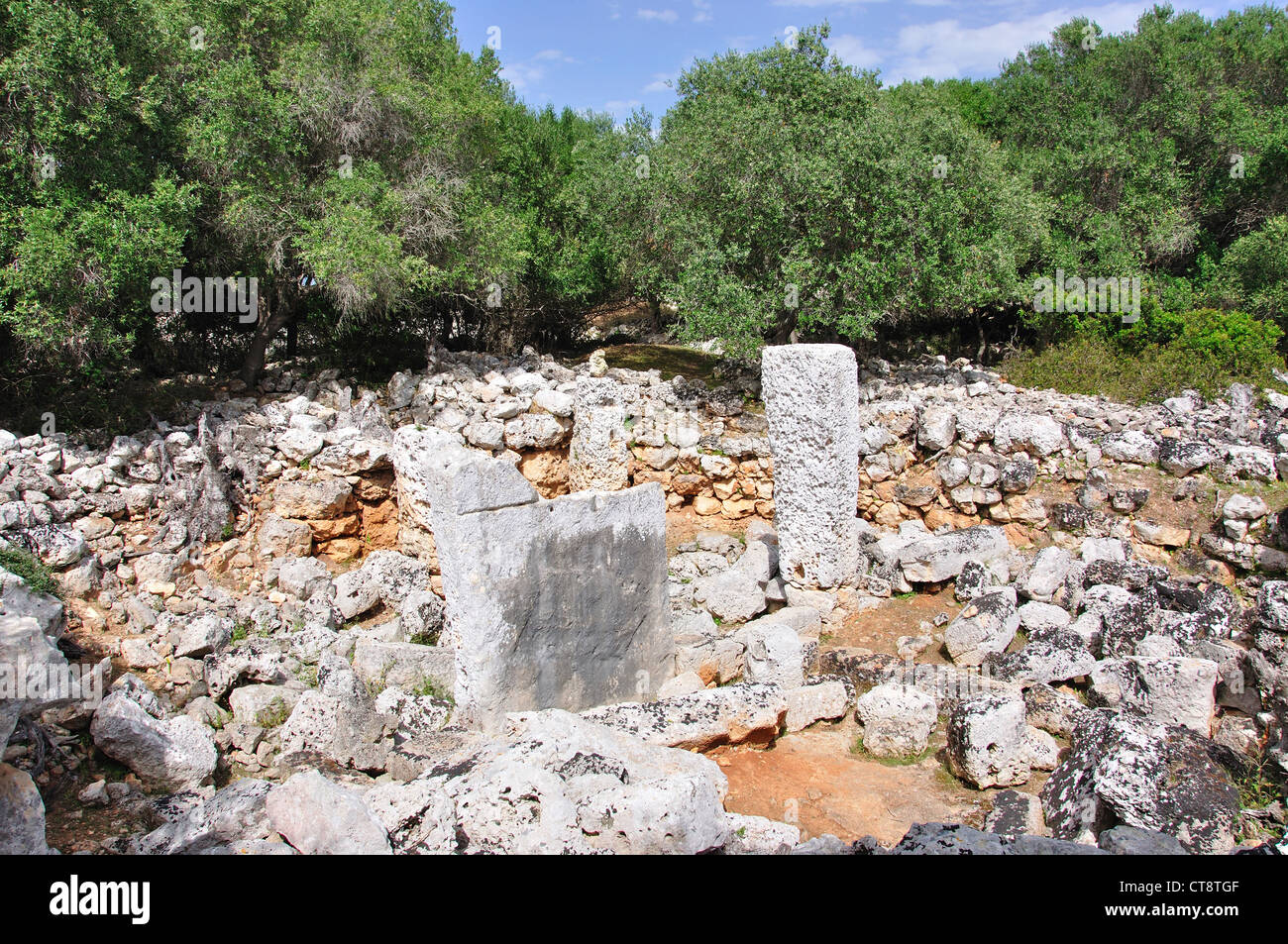 Die prähistorische, archäologische Seite von Trepucó, in der Nähe von Mahon, Menorca, Balearen, Spanien Stockfoto