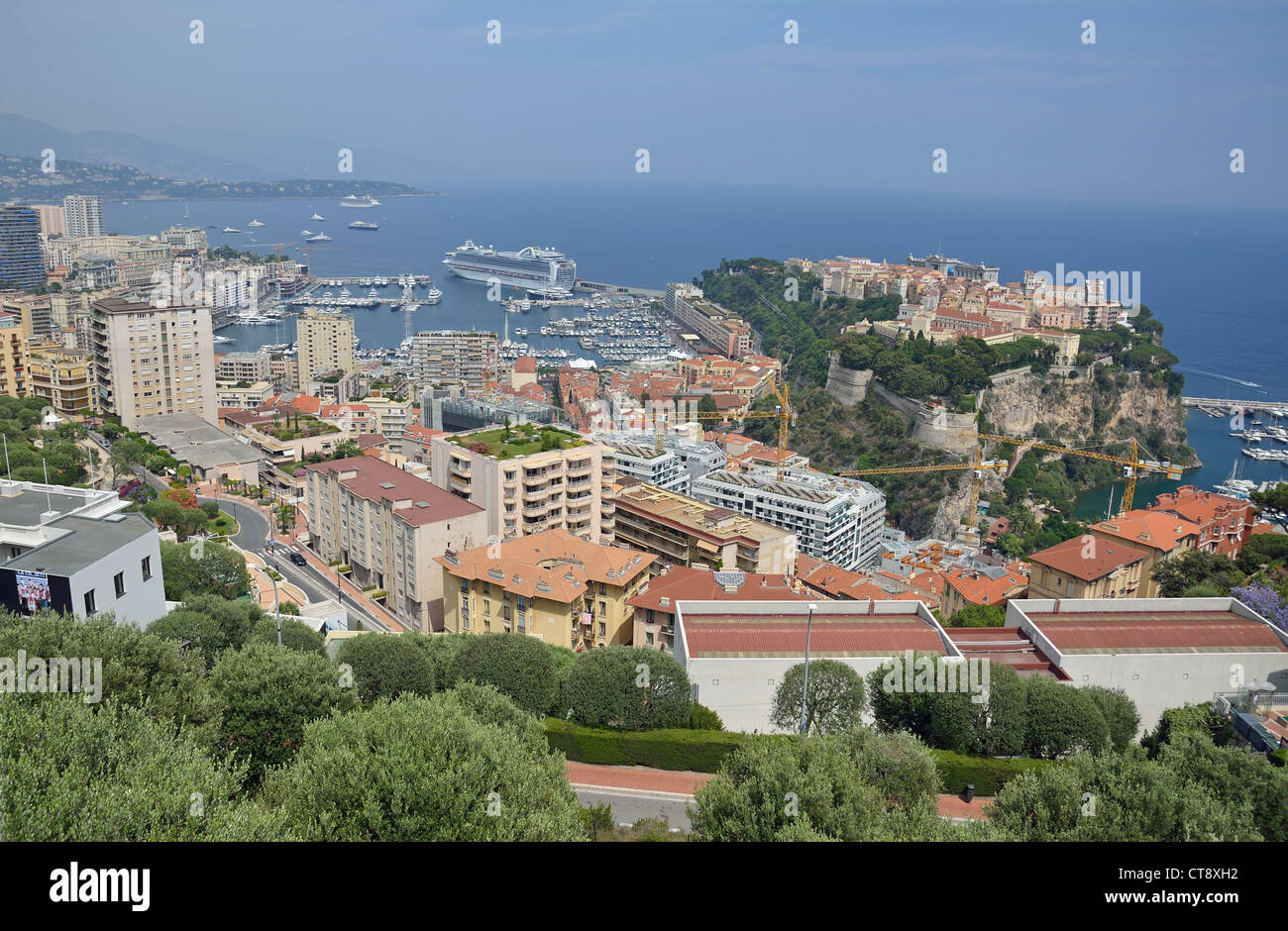 Blick auf Stadt und Hafen, Monte Carlo, Fürstentum von Monaco Stockfoto