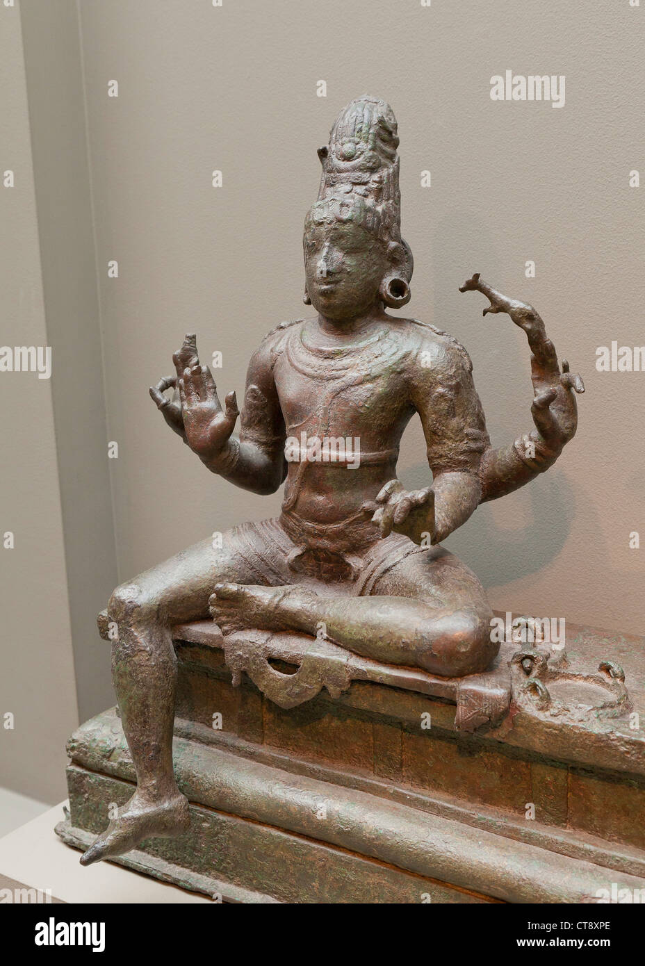 Shiva Bronze Skulptur - Südindien, 14. Jahrhundert Stockfoto