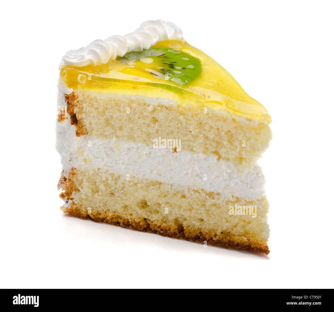 Köstliche Frucht Kiwi Kuchen isoliert auf weiss Stockfoto