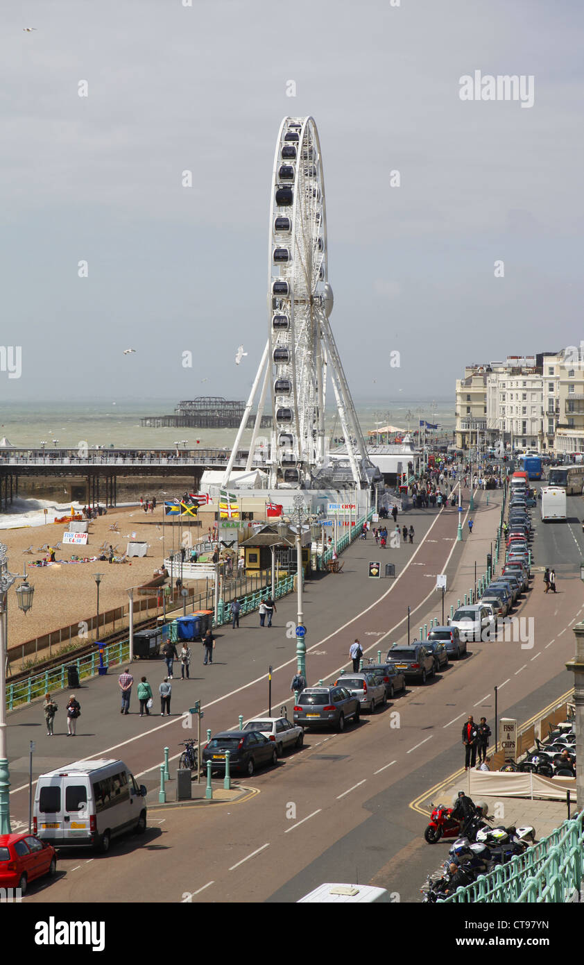 Brighton-Rad am Meer auf Madeira Drive in der Nähe von Palace Pier Stockfoto