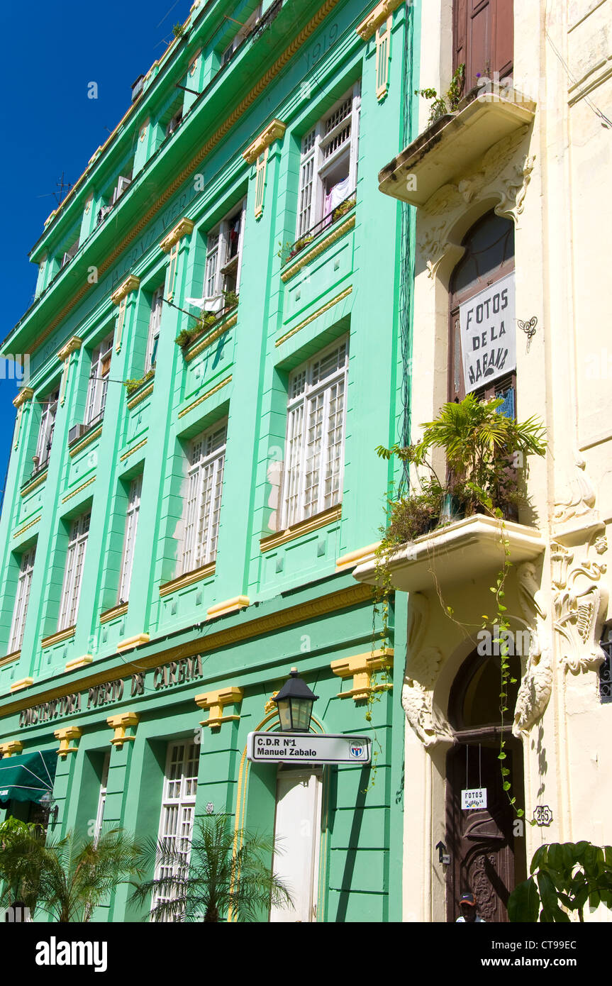 Bunte kolonialen Gebäuden, La Havanna, Kuba Stockfoto