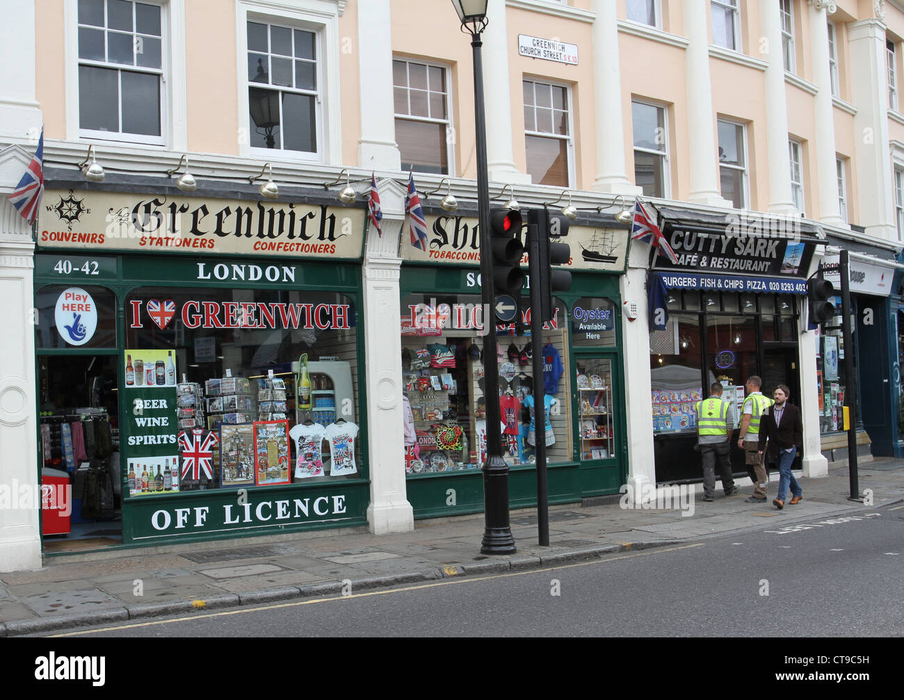 Greenwich Street Szene London UK Juli 2012 Stockfoto